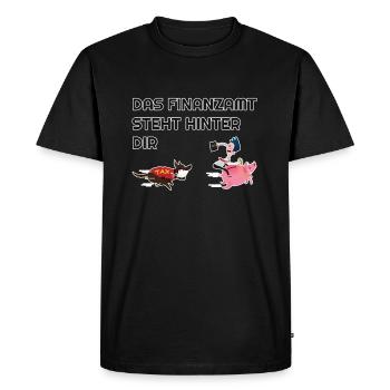 Tax Office Lustig - Men's Premium Organic T-Shirt - black - Front - Nico (187cm)