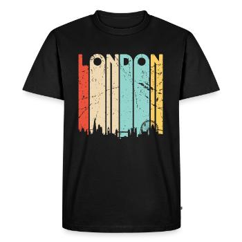 Londres - T-shirt Premium bio Homme - noir - Devant - Nico (187cm)