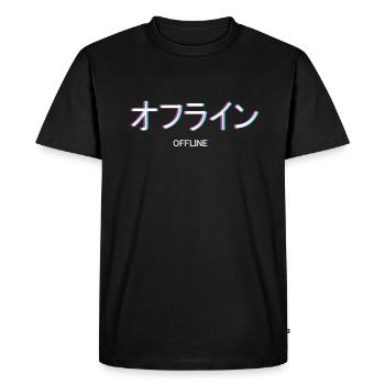 Offline Otaku Vaporwave - Men's Premium Organic T-Shirt - black - Front - Nico (187cm)
