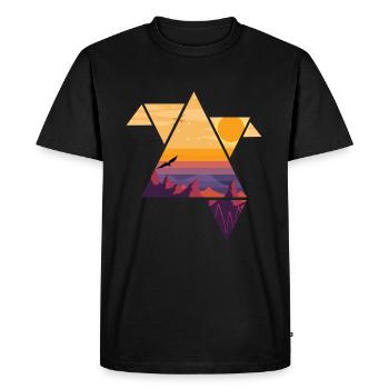 Origami Paysage montagneux abstrait - T-shirt Premium bio Homme - noir - Devant - Nico (187cm)