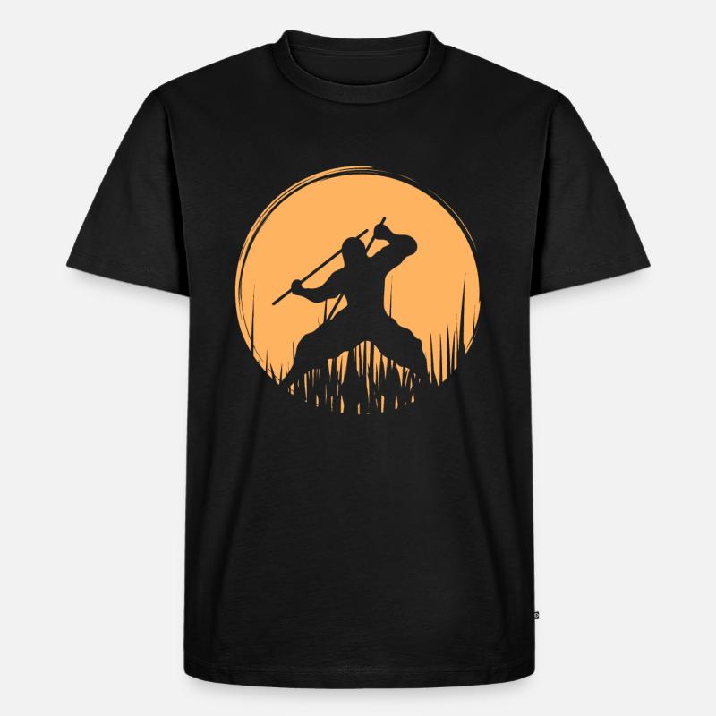 Ninja - Männer Premium Bio T-Shirt - Schwarz