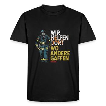 Pompiers Gaffer - T-shirt Premium bio Homme - noir - Devant - Nico (187cm)