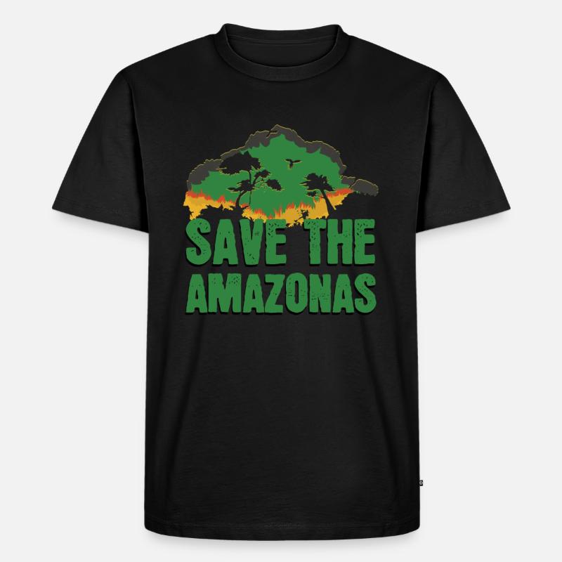 Rettet Den Amazonas - Männer Premium Bio T-Shirt - Schwarz