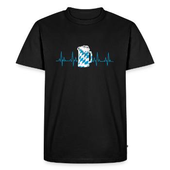 Battement de coeur de bière de Bayern - T-shirt Premium bio Homme - noir - Devant - Nico (187cm)