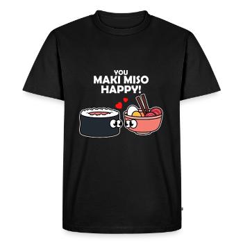 Miso - T-shirt Premium bio Homme - noir - Devant - Nico (187cm)