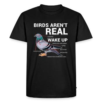 Pigeons De Conspiration Drôle - T-shirt Premium bio Homme - noir - Devant - Nico (187cm)