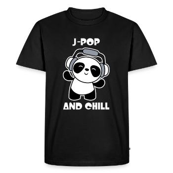 J-Pop et Chill Kawaii Panda - T-shirt Premium bio Homme - noir - Devant - Nico (187cm)