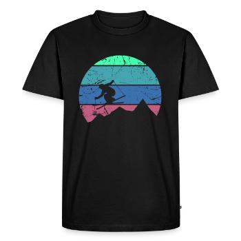 Sports d'hiver skieur acrobatique - T-shirt Premium bio Homme - noir - Devant - Nico (187cm)