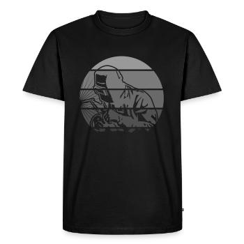 weld - Men's Premium Organic T-Shirt - black - Front - Nico (187cm)