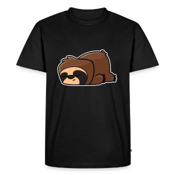 Lazy sloth - Men's Premium Organic T-Shirt - black - Front - Nico (187cm)