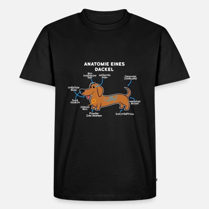 Anatomie Eines Dackel - Männer Premium Bio T-Shirt - Schwarz