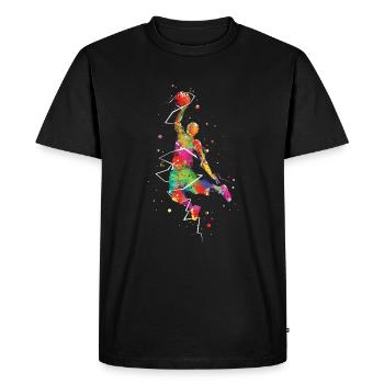 Basketball Dunk - T-shirt Premium bio Homme - noir - Devant - Nico (187cm)