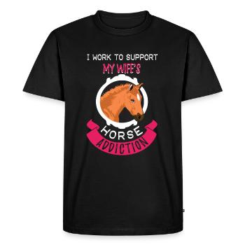 Passion pour les chevaux femme - T-shirt Premium bio Homme - noir - Devant - Nico (187cm)