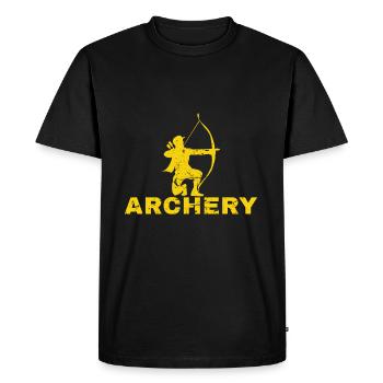 Archer - Men's Premium Organic T-Shirt - black - Front - Nico (187cm)