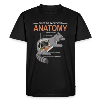 Instructions anatomie raton laveur - T-shirt Premium bio Homme - noir - Devant - Nico (187cm)