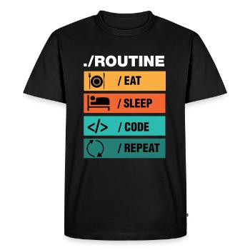 Eat Sleep Code Repeat Programmer - Men's Premium Organic T-Shirt - black - Front - Nico (187cm)