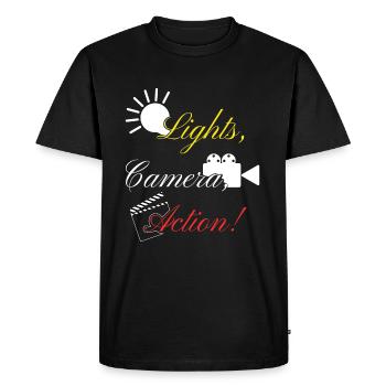 Action de caméra de lumière de film - T-shirt Premium bio Homme - noir - Devant - Nico (187cm)