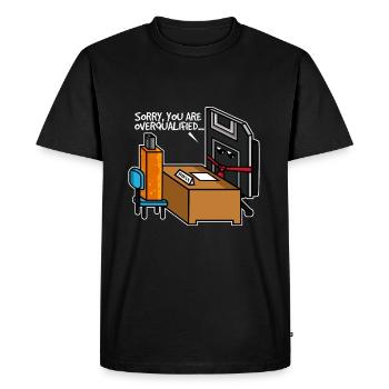 Entretien d'embauche avec clé USB - T-shirt Premium bio Homme - noir - Devant - Nico (187cm)