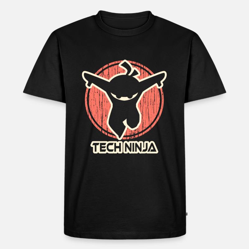 Tech Ninja - Männer Premium Bio T-Shirt - Schwarz