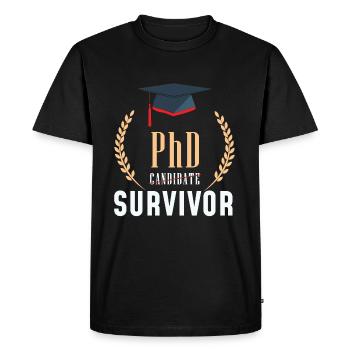 PhD Ph.D. Dissertation Student Graduation - Men's Premium Organic T-Shirt - black - Front - Nico (187cm)