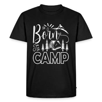 NÉ POUR CAMPER CAMPING - T-shirt Premium bio Homme - noir - Devant - Nico (187cm)