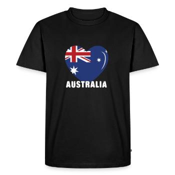 Australie Flag Heart Australia Day Australien - T-shirt Premium bio Homme - noir - Devant - Nico (187cm)