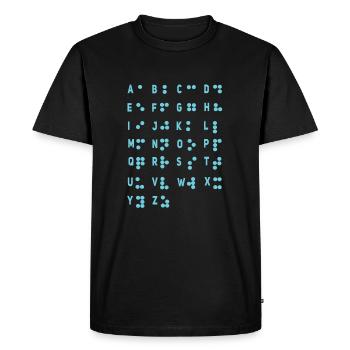 Impaired Letters Awareness Dots Braille - Men's Premium Organic T-Shirt - black - Front - Nico (187cm)