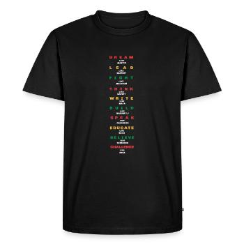 Dream Lead Fight Think Mois de l'histoire des Noirs - T-shirt Premium bio Homme - noir - Devant - Nico (187cm)