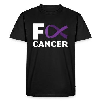 F Cancer du pancréas violet - T-shirt Premium bio Homme - noir - Devant - Nico (187cm)