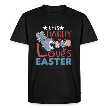 Papa aime l’œuf de lapin de Pâques Dimanche de Pâques - T-shirt Premium bio Homme - noir - Devant - Nico (187cm)