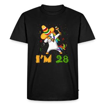 Age 28 ans Dab Unicorn Mexicain Cinco De Mayo - T-shirt Premium bio Homme - noir - Devant - Nico (187cm)