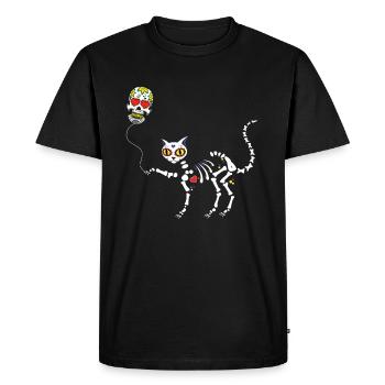 Sugarskull Cat Mexique Mexicain Happy Cinco De Mayo - T-shirt Premium bio Homme - noir - Devant - Nico (187cm)