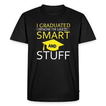 Graduated Smart Stuff Graduation Graduate - Men's Premium Organic T-Shirt - black - Front - Nico (187cm)