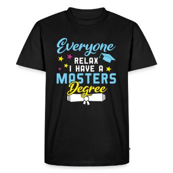 Relax Masters Degree Graduation 2022 Graduate - Men's Premium Organic T-Shirt - black - Front - Nico (187cm)