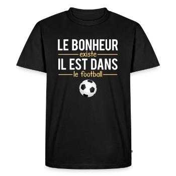 Le Bonheur Existe il Est Dans Le Football Foot - T-shirt Premium bio Homme - noir - Devant - Nico (187cm)