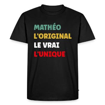 mathéo - T-shirt Premium bio Homme - noir - Devant - Nico (187cm)