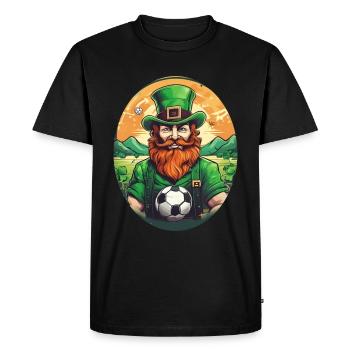 Football Trèfle de la Saint-Patrick - T-shirt Premium bio Homme - noir - Devant - Nico (187cm)