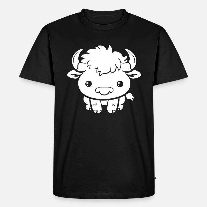 Büffel - Männer Premium Bio T-Shirt - Schwarz