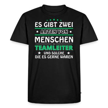 Cadeau chef d'équipe - deux types de... design - T-shirt Premium bio Homme - noir - Devant - Nico (187cm)