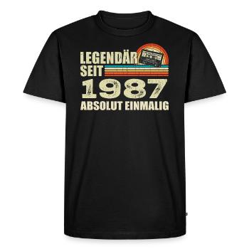 Légendaire depuis 1987 - absolument unique - T-shirt Premium bio Homme - noir - Devant - Nico (187cm)