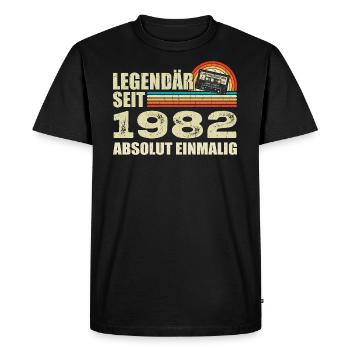 Légendaire depuis 1982 - absolument unique - T-shirt Premium bio Homme - noir - Devant - Nico (187cm)