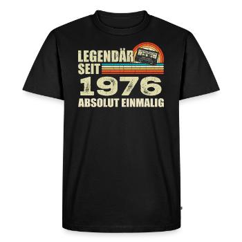 Legendary since 1976 - absolutely unique - Men's Premium Organic T-Shirt - black - Front - Nico (187cm)