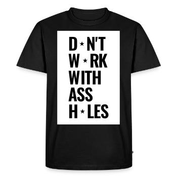 Working in the office is not always fun - Men's Premium Organic T-Shirt - black - Front - Nico (187cm)
