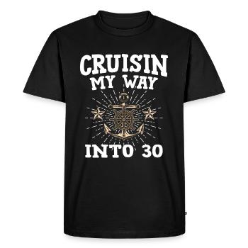 Cruisin My Way Into 30 - 30ème anniversaire croisière - T-shirt Premium bio Homme - noir - Devant - Nico (187cm)