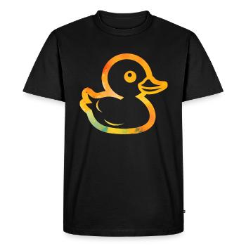 canard coloré - T-shirt Premium bio Homme - noir - Devant - Nico (187cm)