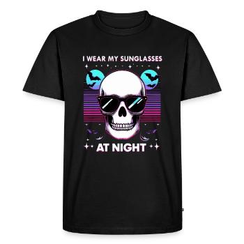 I wear my sunglasses at night - Men's Premium Organic T-Shirt - black - Front - Nico (187cm)