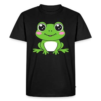 Petite grenouille - T-shirt Premium bio Homme - noir - Devant - Nico (187cm)