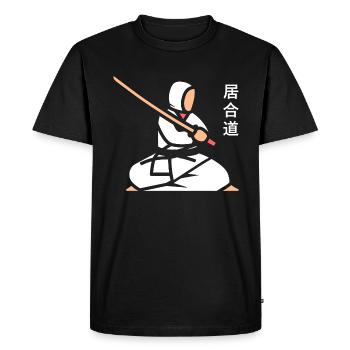 iaido - Men's Premium Organic T-Shirt - black - Front - Nico (187cm)