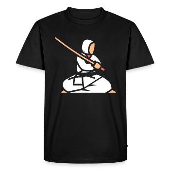 iaido - T-shirt Premium bio Homme - noir - Devant - Nico (187cm)