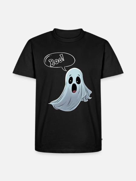 Fantôme "Boo!" Halloween - T-shirt Premium bio Homme - noir